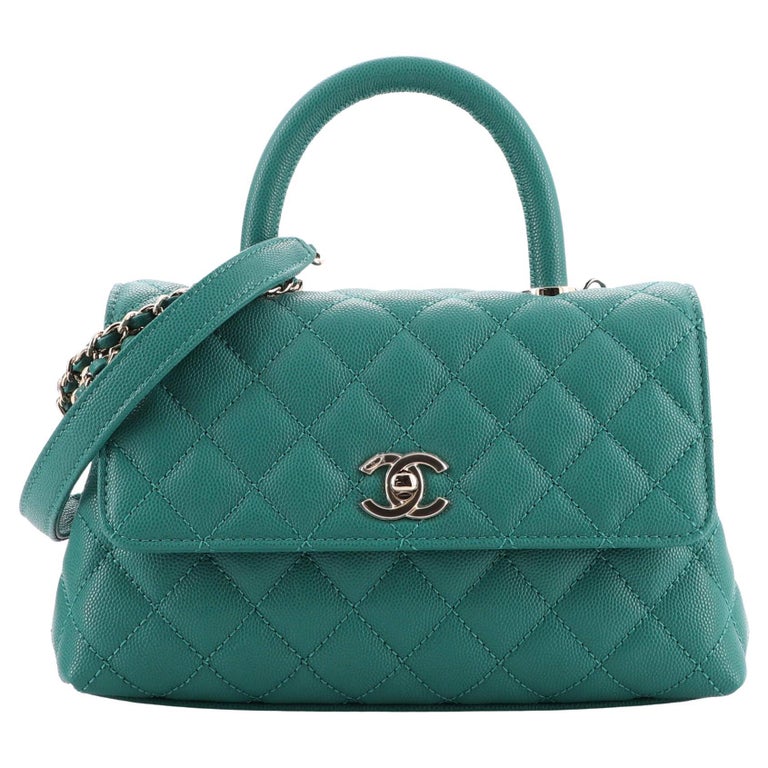 Chanel Coco Top Handle Bag Quilted Caviar Mini For Sale at 1stDibs