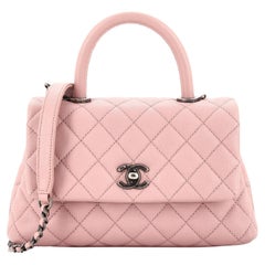 Chanel Coco Top Handle Bag Quilted Caviar Mini