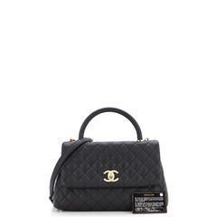 Chanel Coco Top Handle Bag Quilted Caviar Small