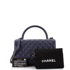 Chanel Coco Top Handle Bag Quilted Caviar Small