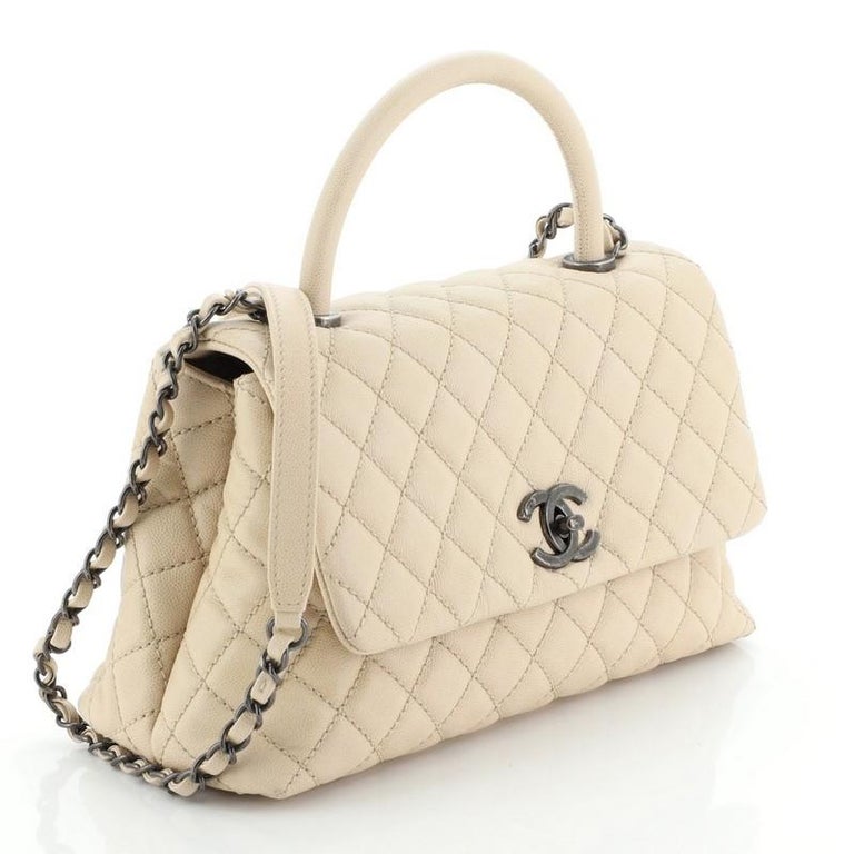 Chanel Coco Top Handle Bag Quilted Caviar Small At 1stdibs Chanel Coco Top Handle Bag Quilted Caviar Small At 1stdibs