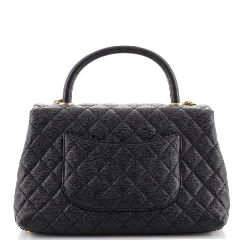 Chanel Coco Top Handle Bag Quilted Caviar Small at 1stDibs