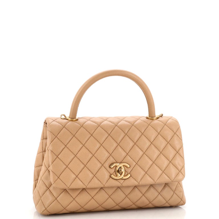 Chanel Coco Top Handle Bag Quilted Caviar Small For Sale at 1stDibs