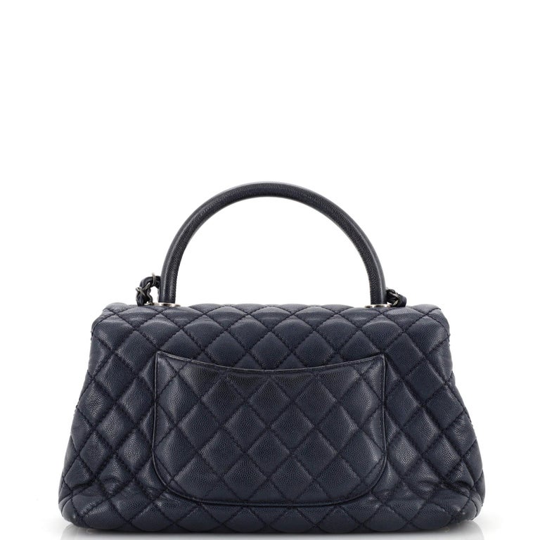 Chanel Coco Top Handle Bag Quilted Caviar Small For Sale at 1stDibs