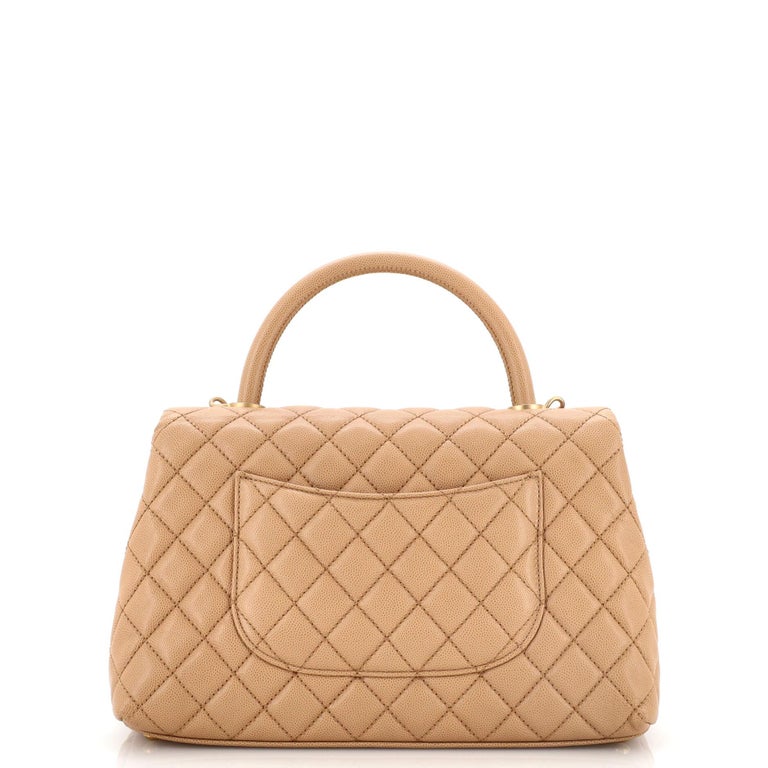 Chanel Coco Top Handle Bag Quilted Caviar Small For Sale at 1stDibs