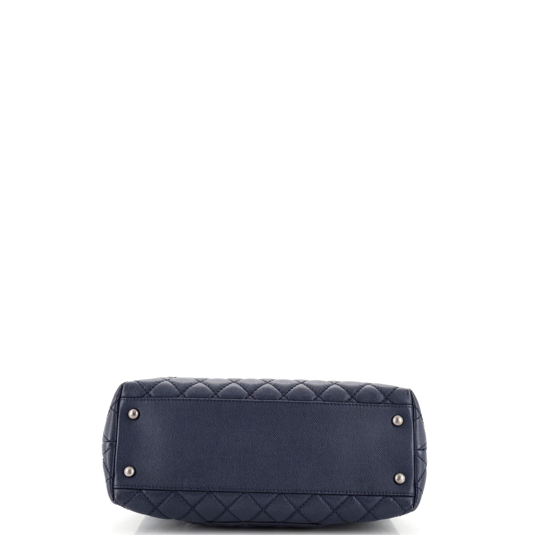 Chanel Coco Top Handle Bag Quilted Caviar Small For Sale 1