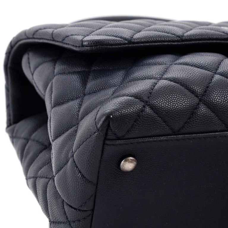 Chanel Coco Top Handle Bag Quilted Caviar Small For Sale at 1stDibs