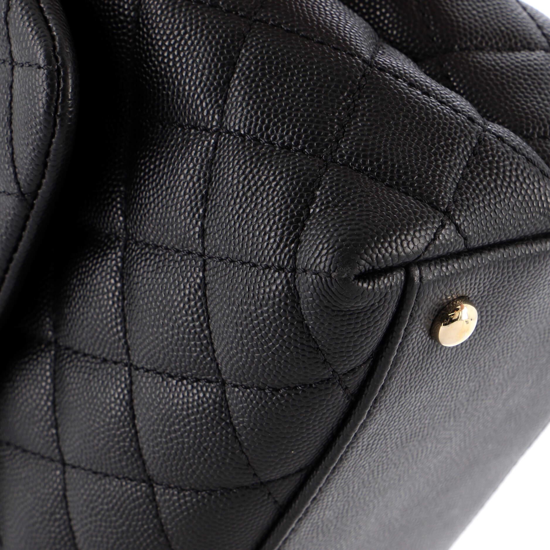 Chanel Coco Top Handle Tasche Gesteppt Kaviar Klein im Angebot 3