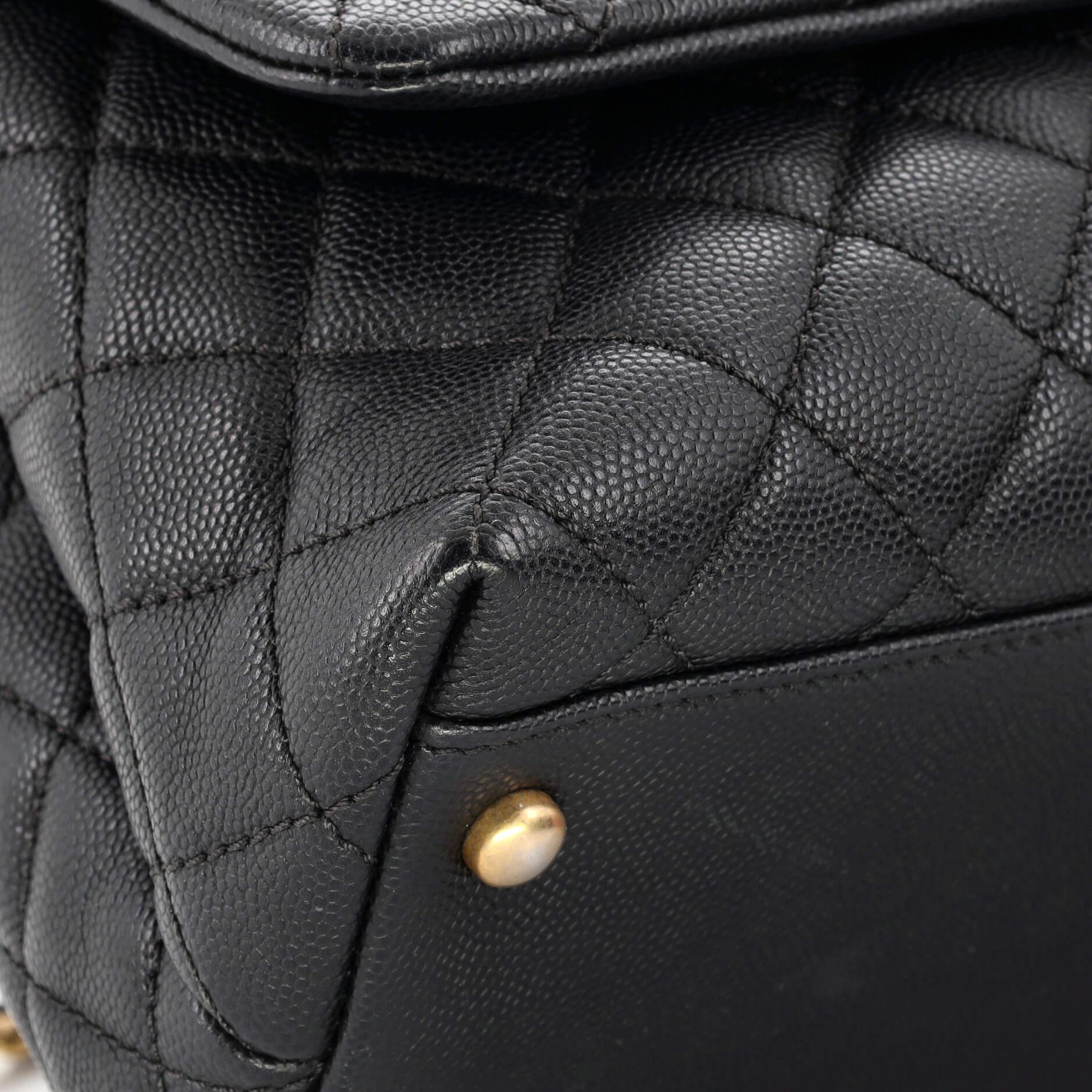 Chanel Coco Top Handle Bag Quilted Caviar Small 3