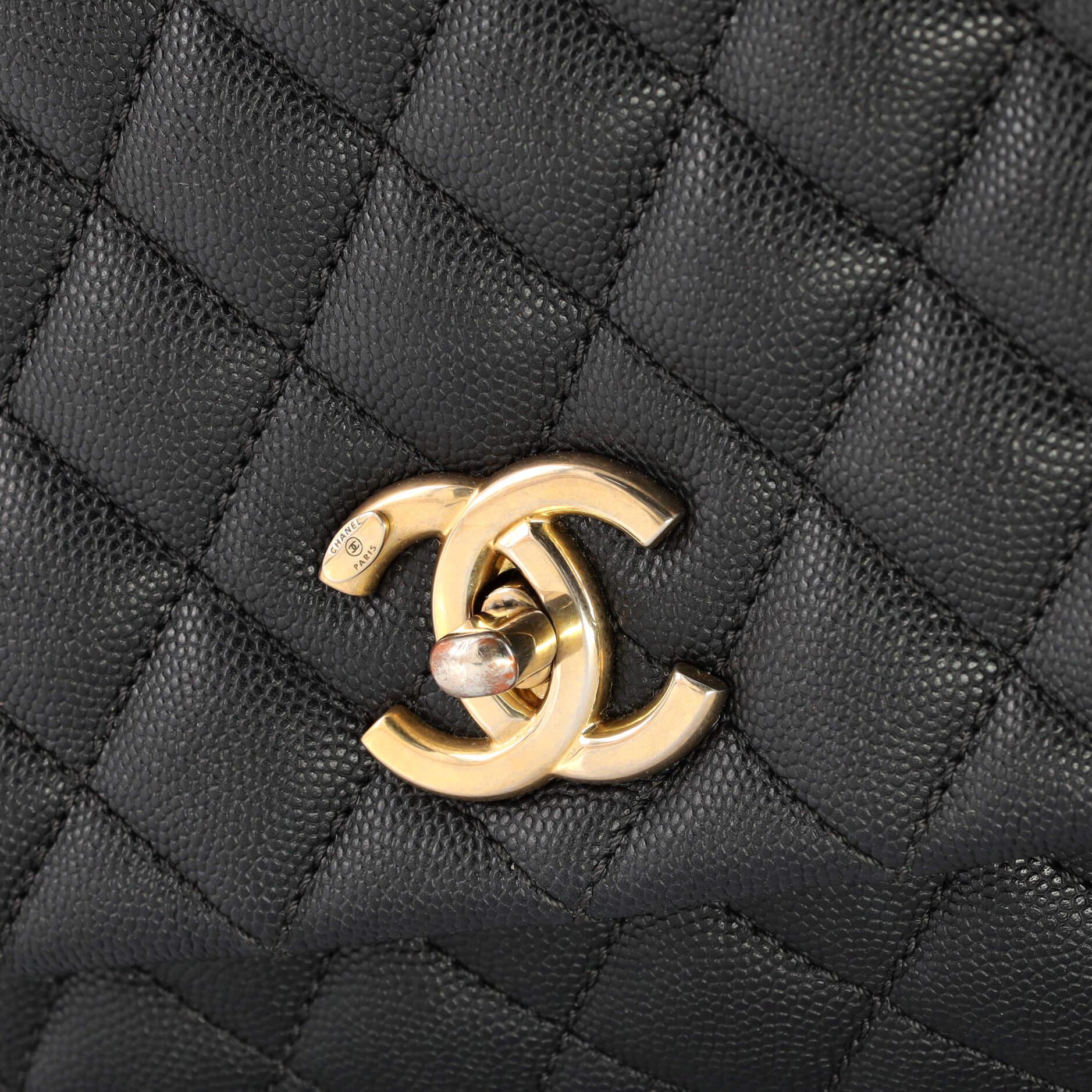 Chanel Coco Top Handle Bag Quilted Caviar Small 4