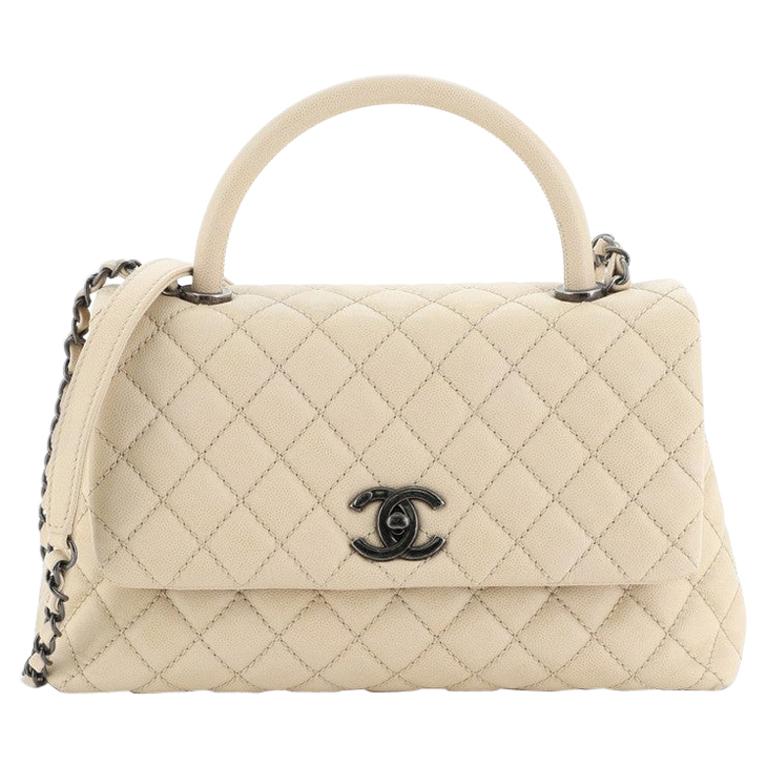 Chanel Coco Top Handle Bag Quilted Caviar Small At 1stdibs Chanel Top Handle Bag Beige Chanel Coco Mademoiselle