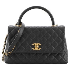 Chanel Coco Top Handle Bag Quilted Caviar Small