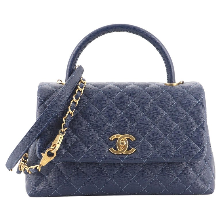 Chanel Coco Top Handle Bag Quilted Caviar Small at 1stDibs