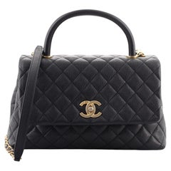 Chanel Coco Top Handle Bag Quilted Caviar Small