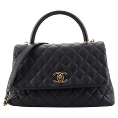 Chanel Coco Top Handle Bag Quilted Caviar Small