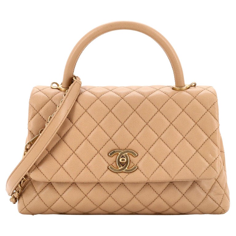 Chanel Coco Top Handle Bag Quilted Caviar Small For Sale at 1stDibs