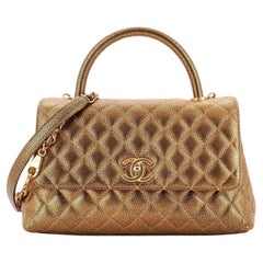 Chanel Coco Top Handle Bag Quilted Caviar Small