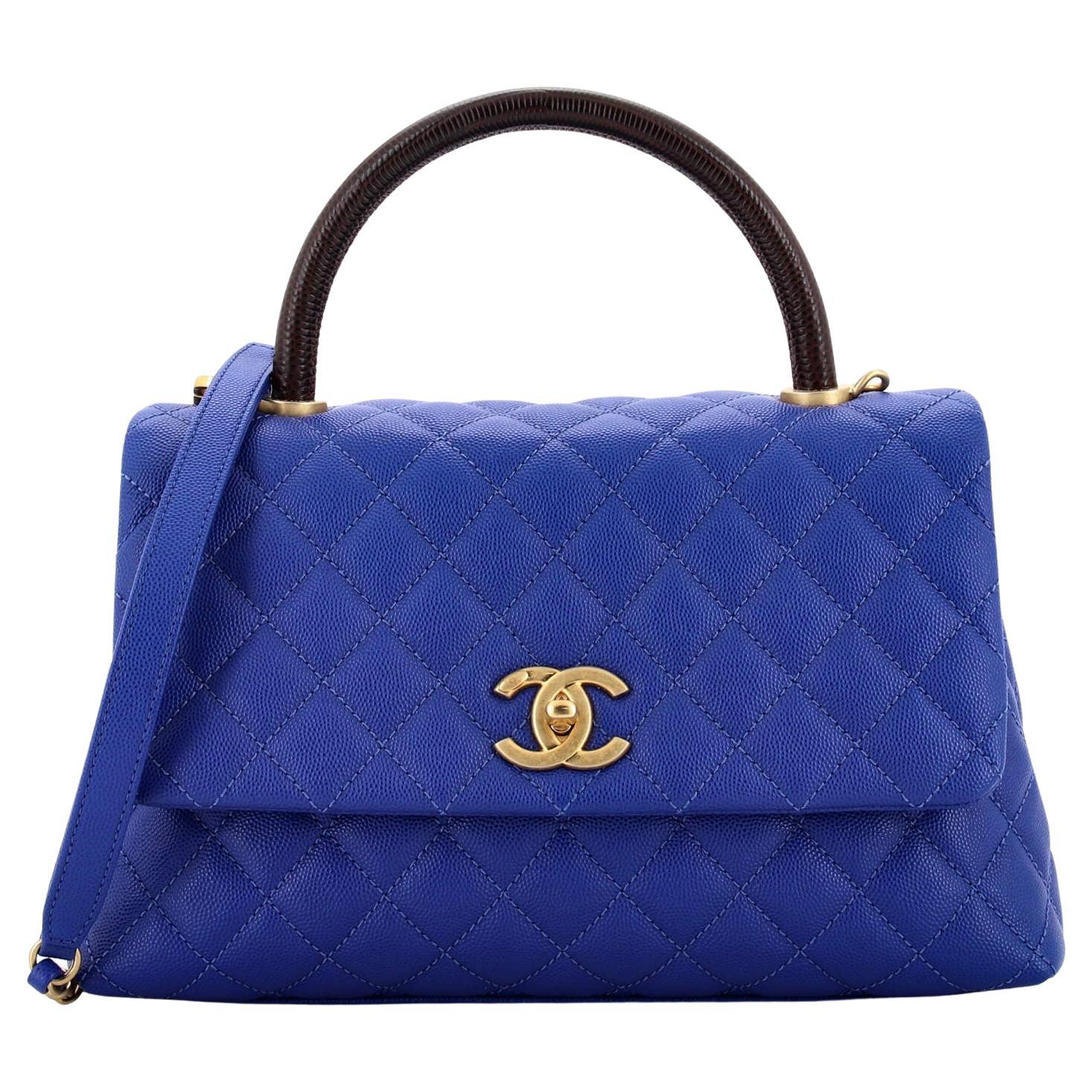Chanel Coco Top Handle Bag Quilted Caviar Small