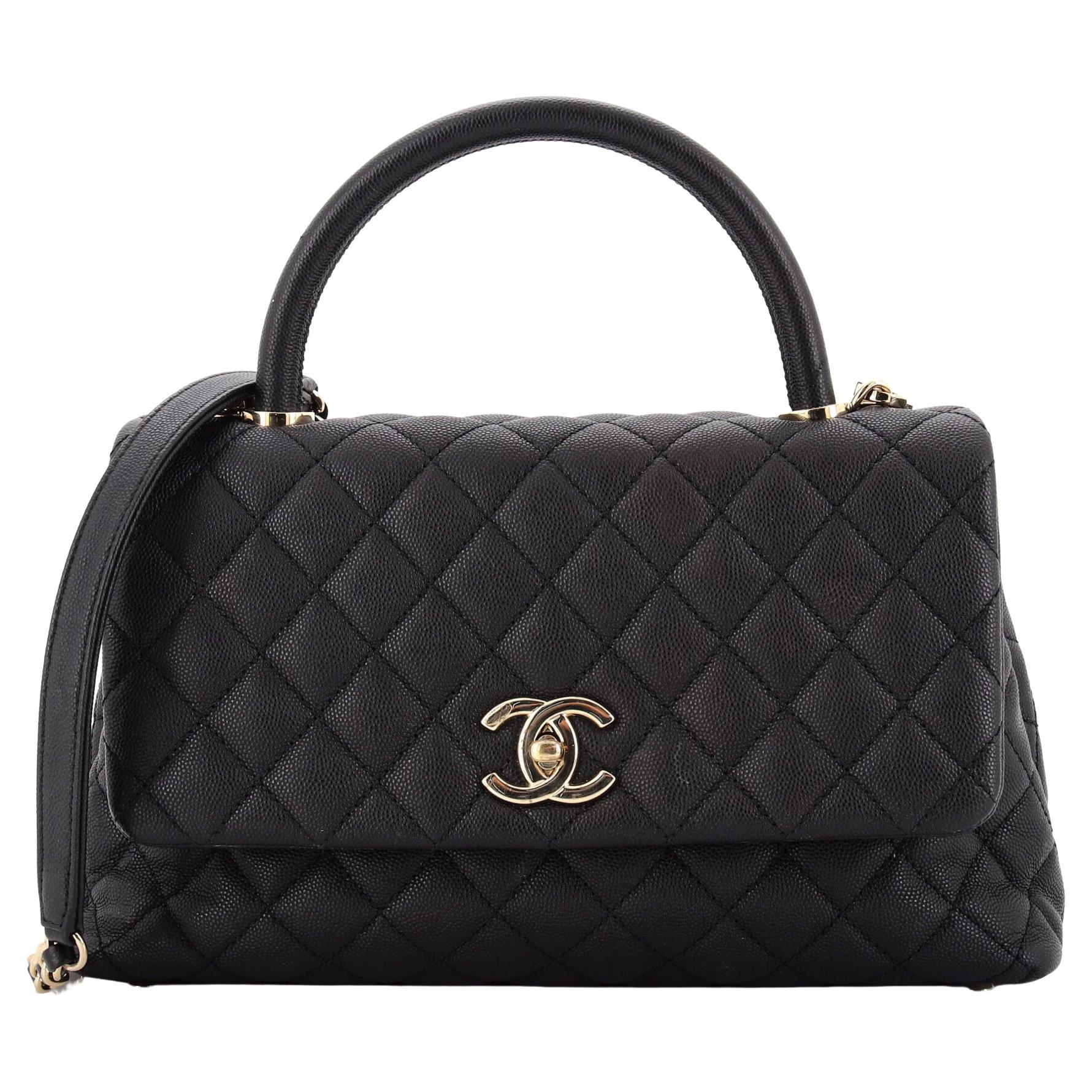 Chanel CC Chain Handle Zip Around Vanity Case with Chain Quilted Lambskin