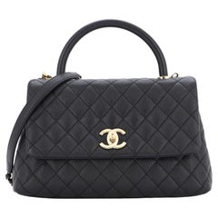Chanel Black Caviar Leather Medium Coco Top Handle Bag – STYLISHTOP