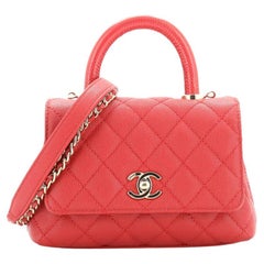 Chanel Small Coco Handle Quilted Black Caviar Lizard Embossed Handle G –  Coco Approved Studio