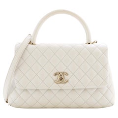 Chanel Coco Top Handle Bag Quilted Iridescent Caviar Medium