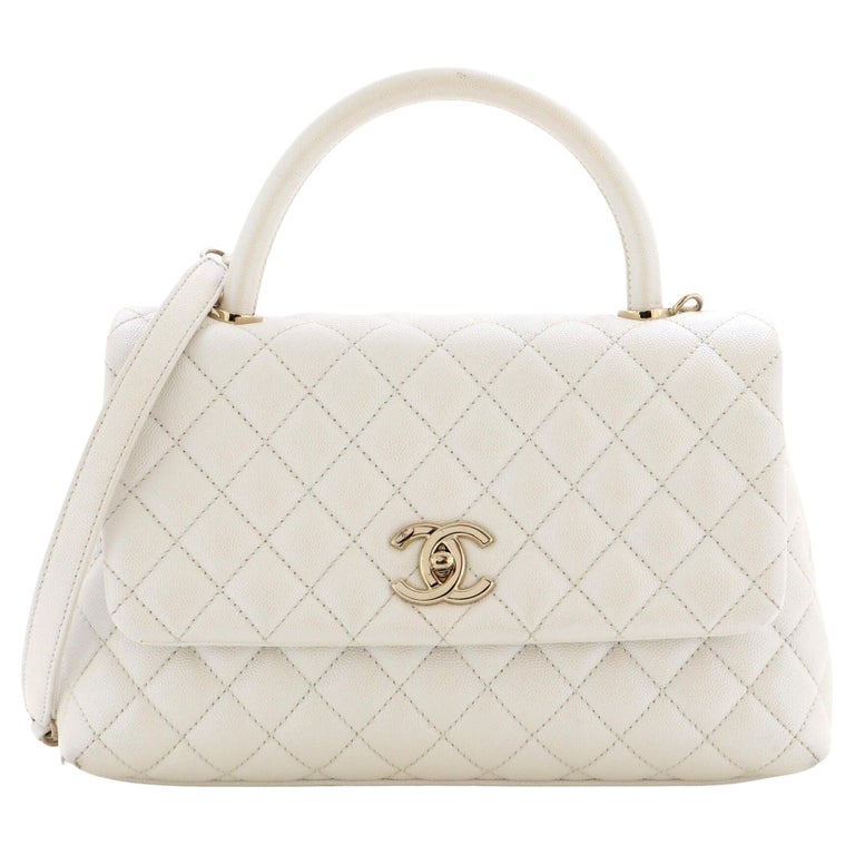 Chanel Coco Top Handle Bag Quilted Iridescent Caviar Medium For Sale at  1stDibs