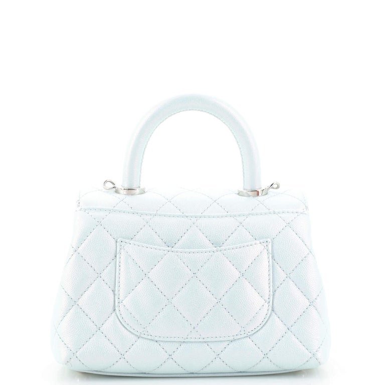 Chanel Coco Top Handle Bag Quilted Iridescent Caviar with Gradient Hardware