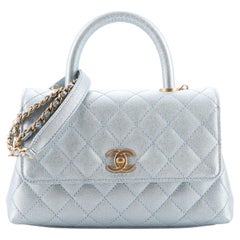 Chanel Coco Top Handle Bag Quilted Iridescent Caviar with Gradient Hardware  Mini at 1stDibs