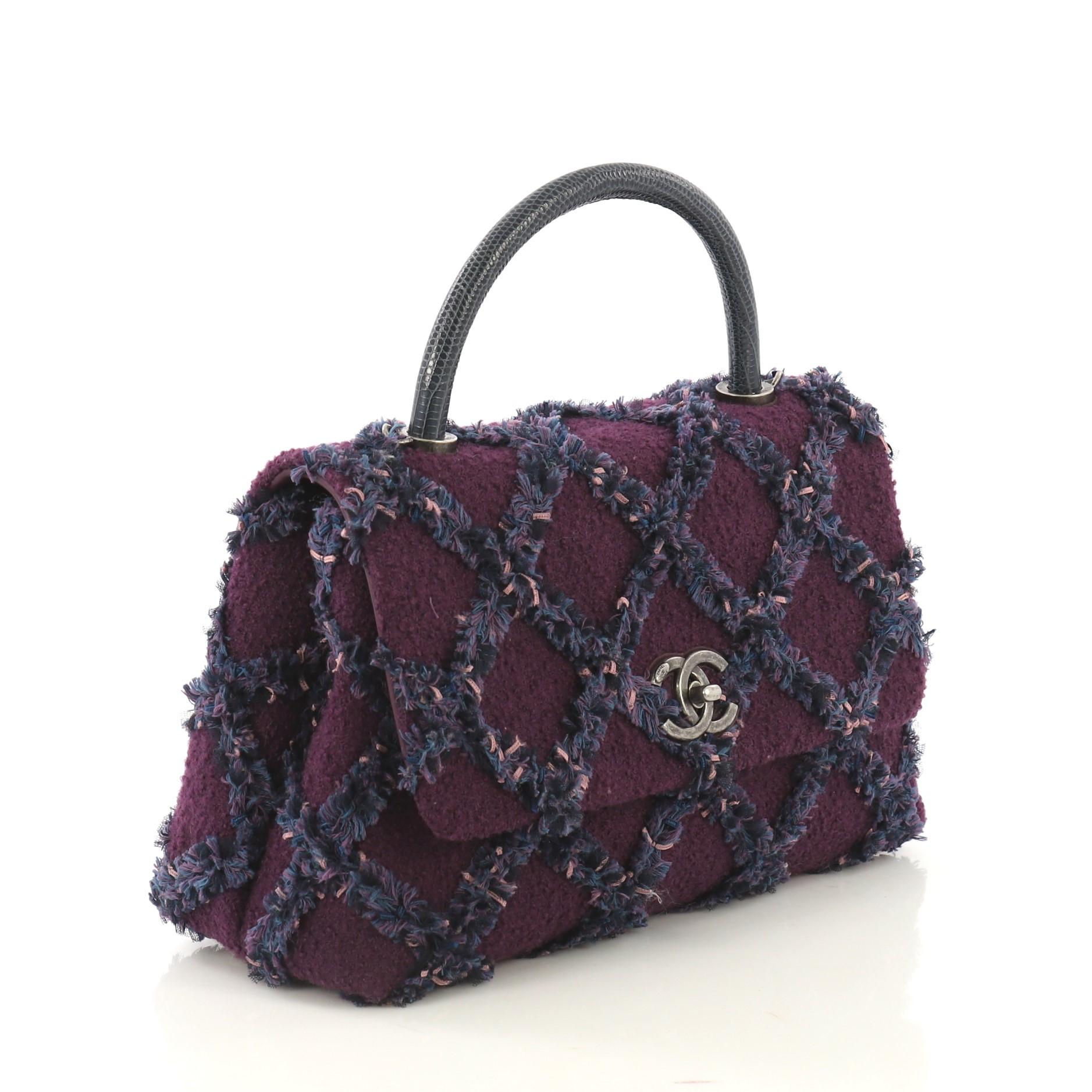 chanel coco handle tweed