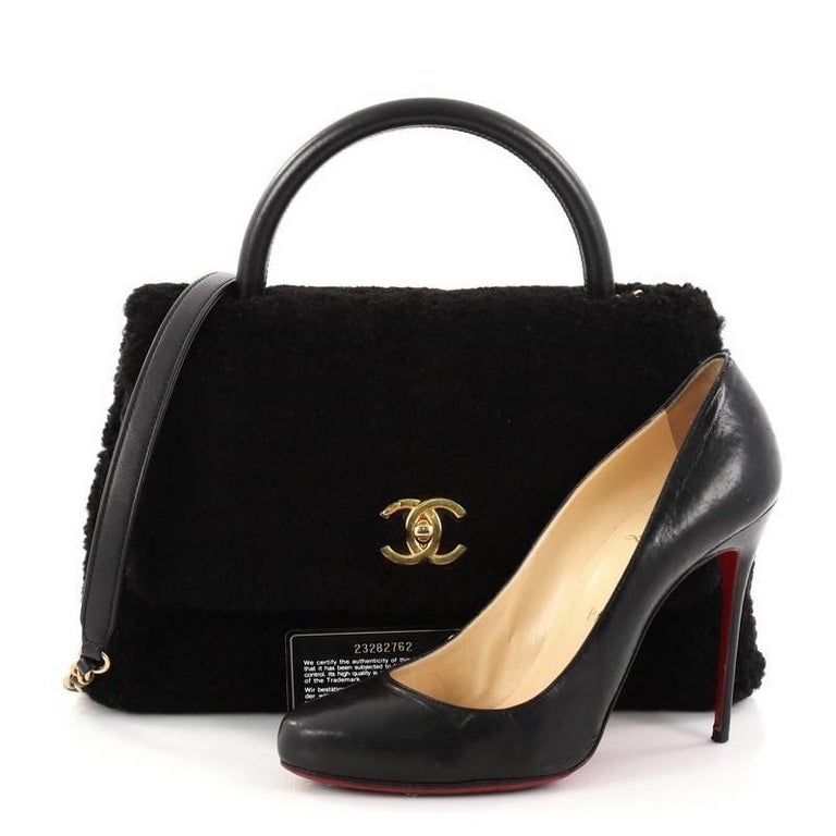 Chanel Coco Top Handle Bag Shearling Medium at 1stDibs chanel coco