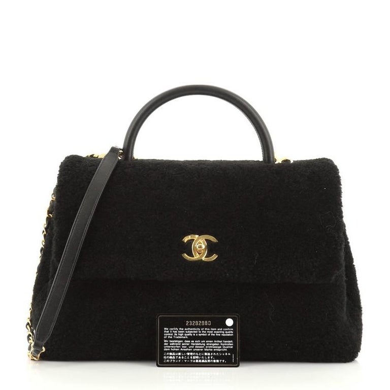 Chanel Coco Top Handle Bag Shearling Medium at 1stDibs