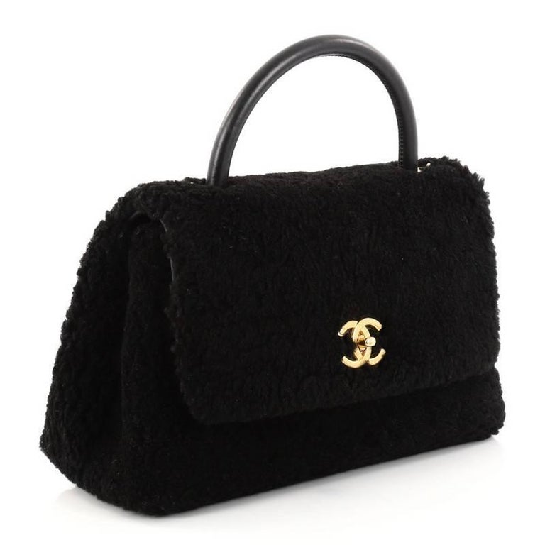 Chanel Coco Top Handle Bag Shearling Medium at 1stDibs chanel coco