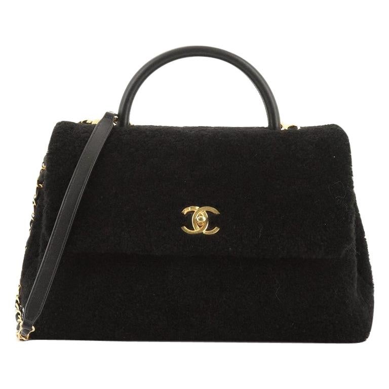 Chanel Coco Top Handle Bag Shearling Medium at 1stDibs