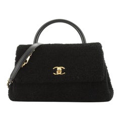 Chanel Coco Top Handle Bag Shearling Medium