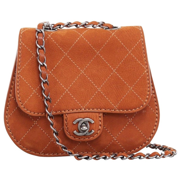 CHANEL Coco Twin small brown quilted leather dual pouch saddle crossbody  bag at 1stDibs