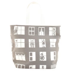 Chanel Coco Window Tote Printed Canvas Large