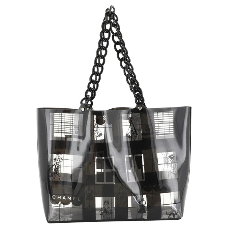 Chanel Coco Window Tote Printed Vinyl Large at 1stDibs  chanel window, vinyl  bags with window, chanel coco 914