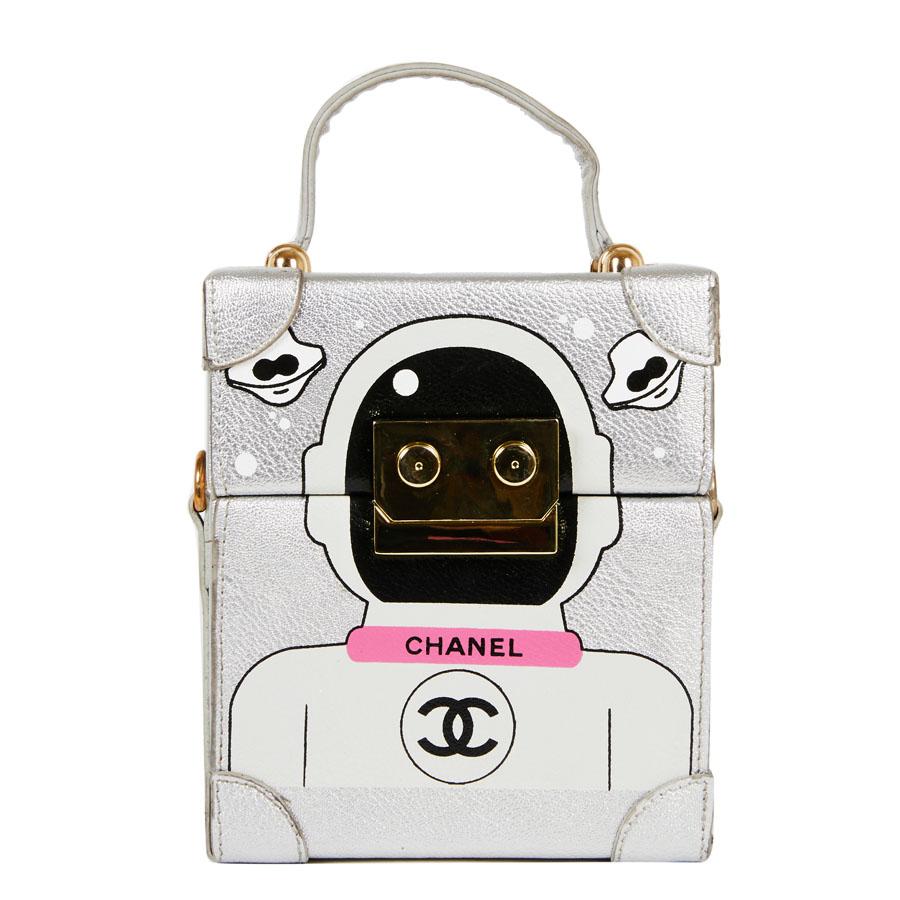 Chanel Silver Robot Crossbody Clutch Handbag VIP Gift 2017 at 1stDibs