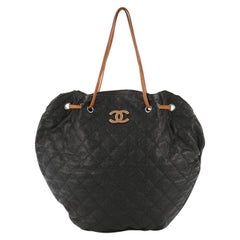 Chanel Cocomark Drawstring Tote Quilted Caviar