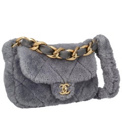 Chanel Coconing Shearling Shoulder Bag Turn-Lock Closure Gold-Tone Zipped Pocket