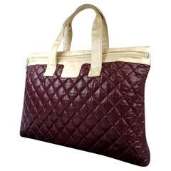 Chanel Cocoon Xl gesteppte Bicolor 217350 Bordeaux X Champagner Gold Leder Tote