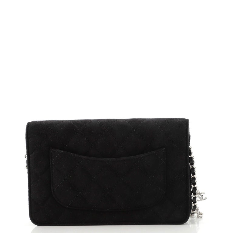Chanel Cocostellar Wallet On Chain Quilted Suede In Good Condition In NY, NY