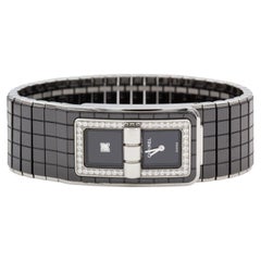 Chanel Code Coco Black Ceramic Diamond Bezel Quartz Watch H5148