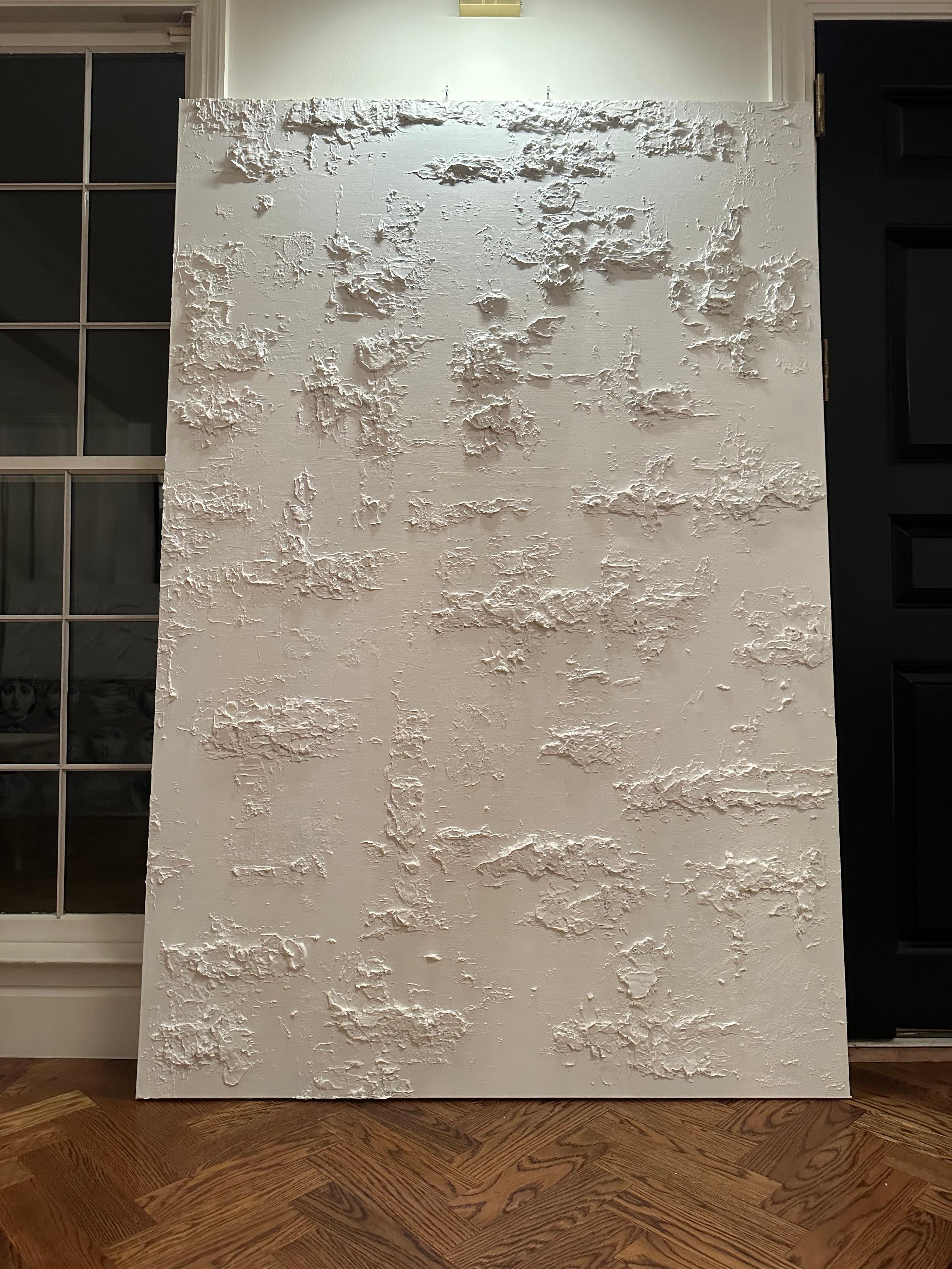 Au Natural, 72 x 48, Mixed Media, Concrete, Spackle, Gesso & Acrylic on Canvas   For Sale 2