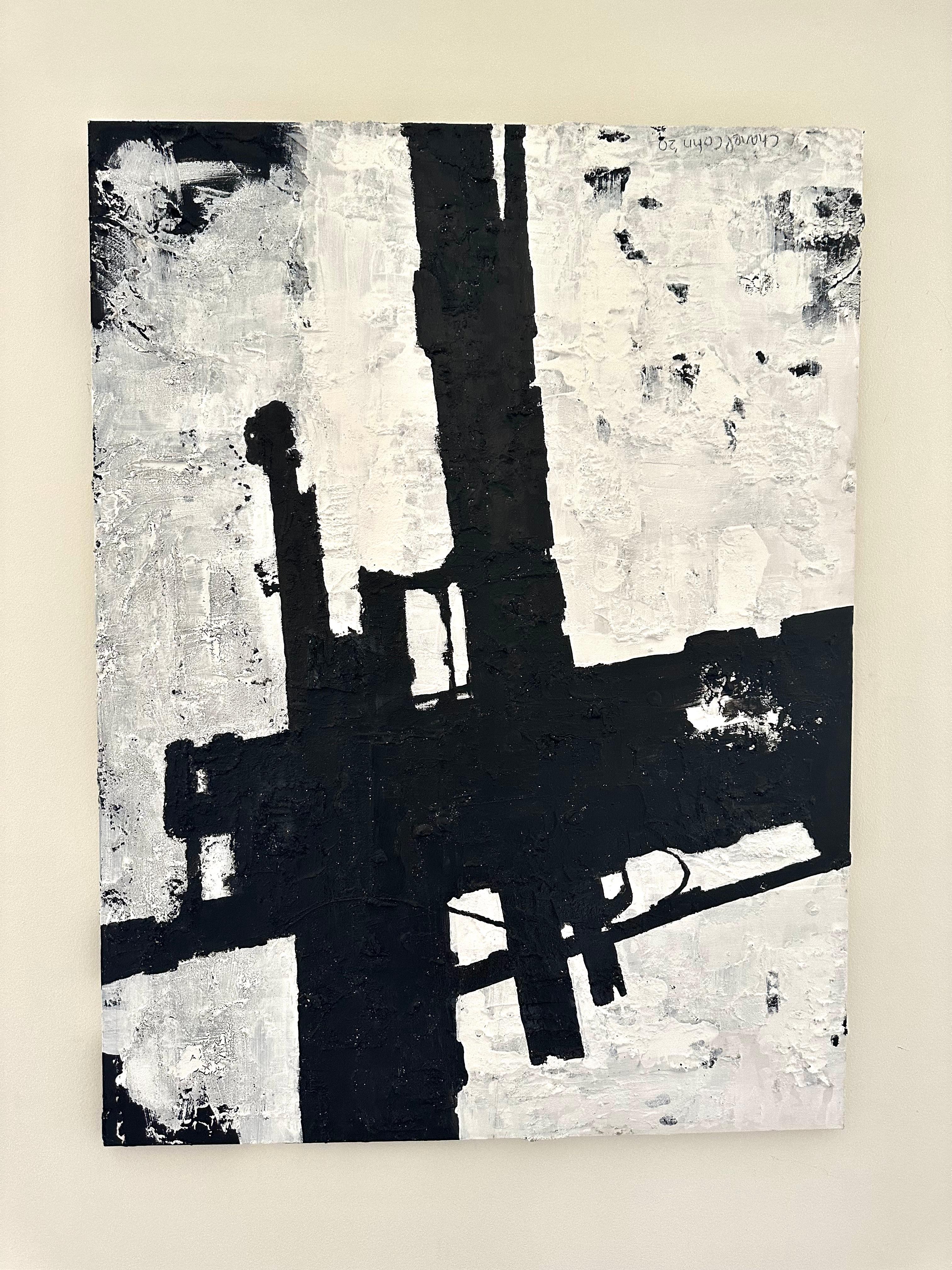Chanel Cohn - Empire State of Mind, 40x30, Mixed Media, Concrete, Gesso and  Acrylic on Canvas For Sale at 1stDibs
