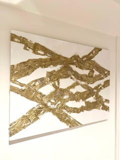 Oui Oui, 30 x 40,  Abstract Painting, Plaster & Acrylic on Canvas