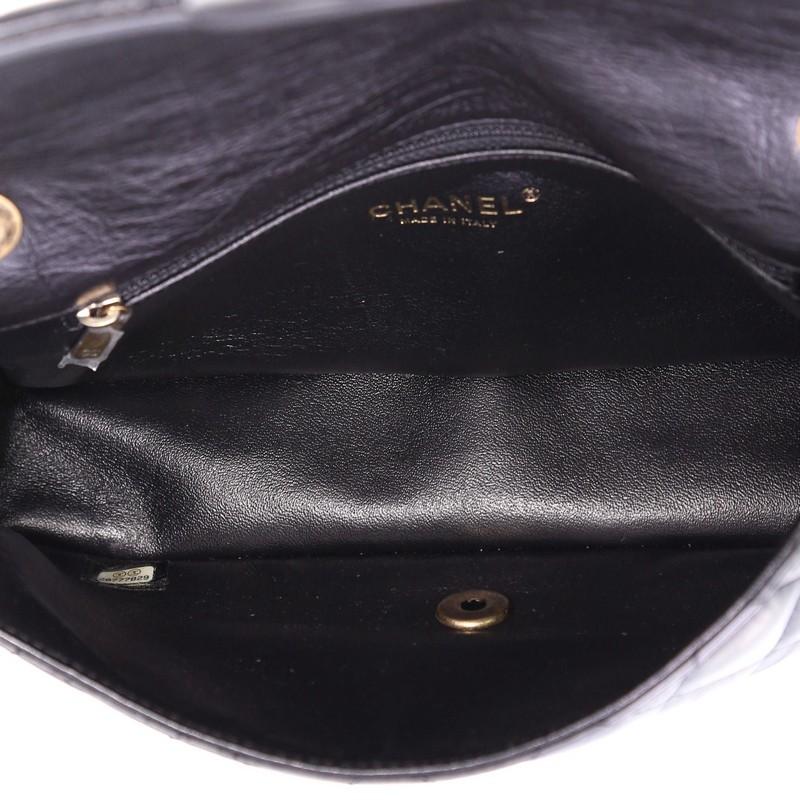 Black Chanel Coin Medallion Flap Bag Quilted Aged Calfskin Medium