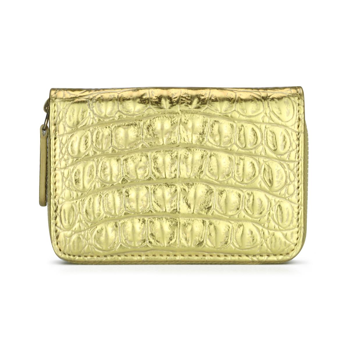 chanel gold croc embossed