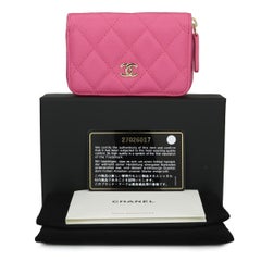 CHANEL Coin Purse Pink Caviar with Light Gold Hardware 2018